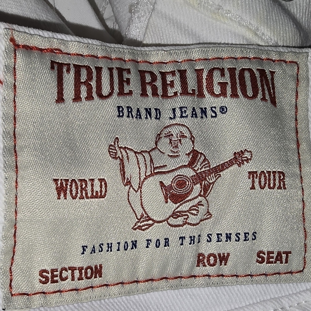 True Religion Rocco Relaxed Skinny  White Jeans Pants - Picture 12 of 13